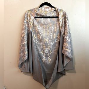 Gray and floral shawl